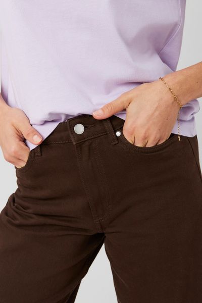 Jean wide leg marron