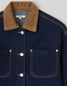 Veste en jean col velours