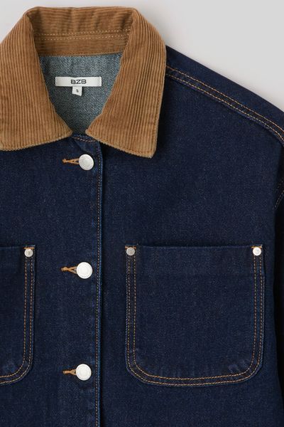 Veste en jean col velours
