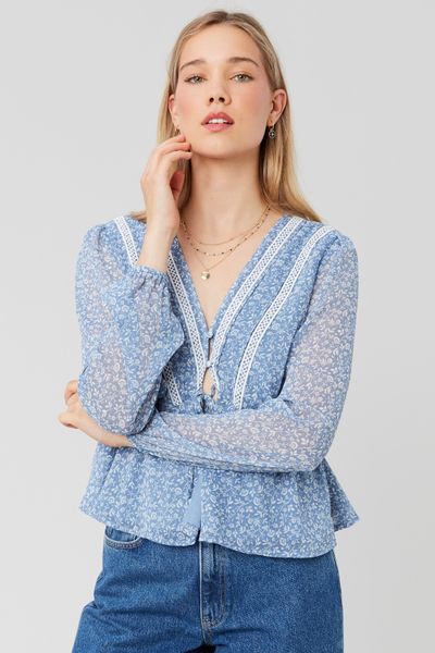 Blouse en voile imprimée