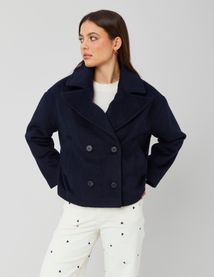 Manteau caban en laine