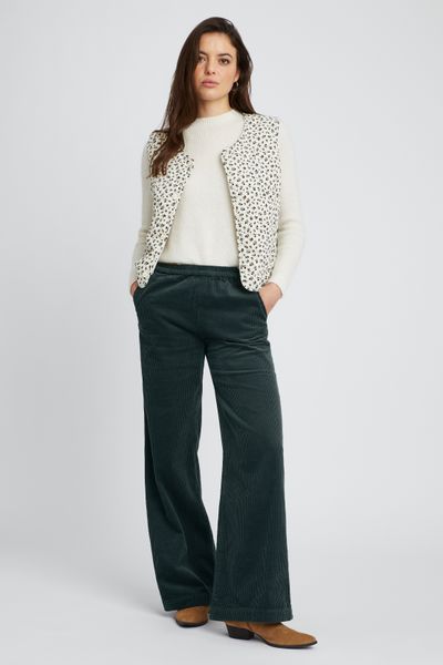 Pantalon velours taille élastiquée