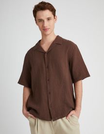 Chemise manches courtes gaze de coton