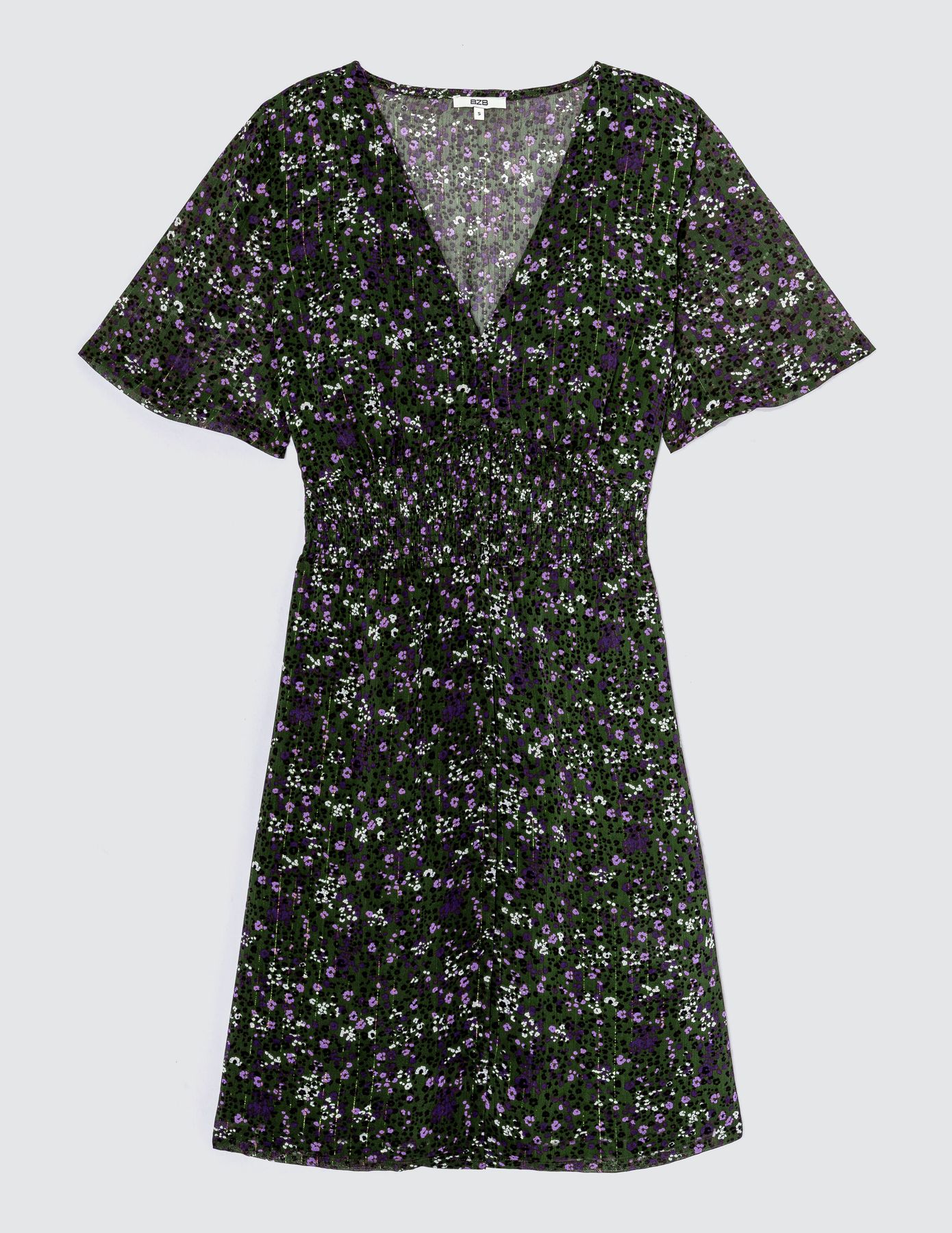 Robe courte imprimée en polyester recyclé