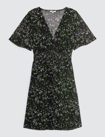 Robe courte imprimée en polyester recyclé