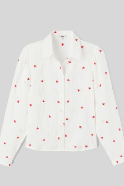 Chemise brodée coeur