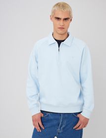 Sweat col polo zippé
