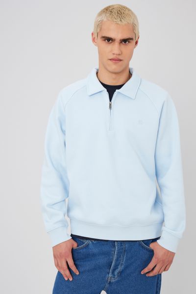 Sweat col polo zippé