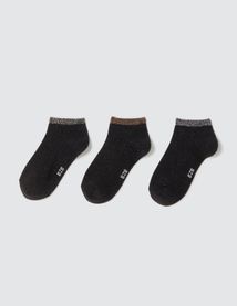 Lot de 3 paires de socquettes noires &agrave; bord lurex