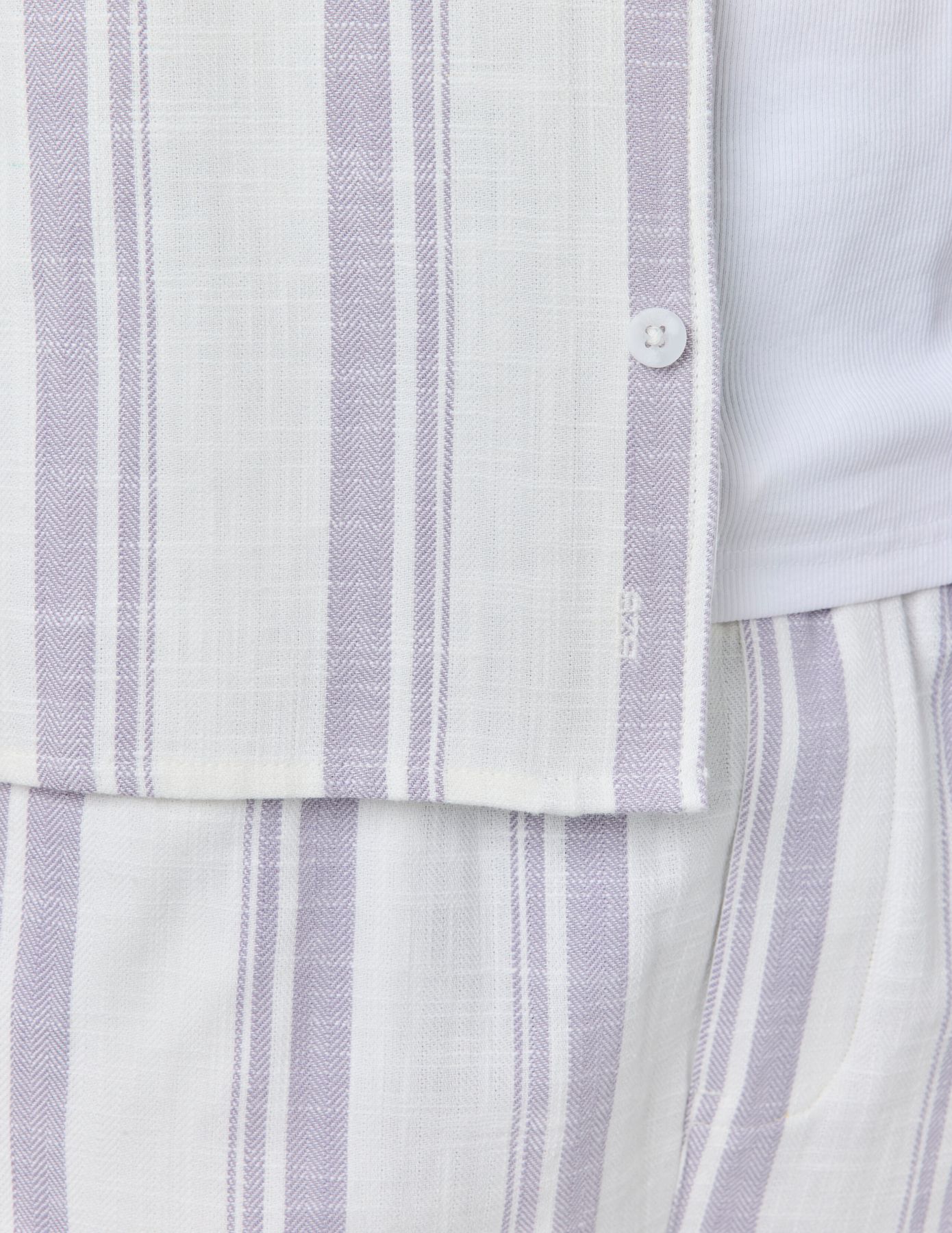 Chemise manches courtes rayée rustique
