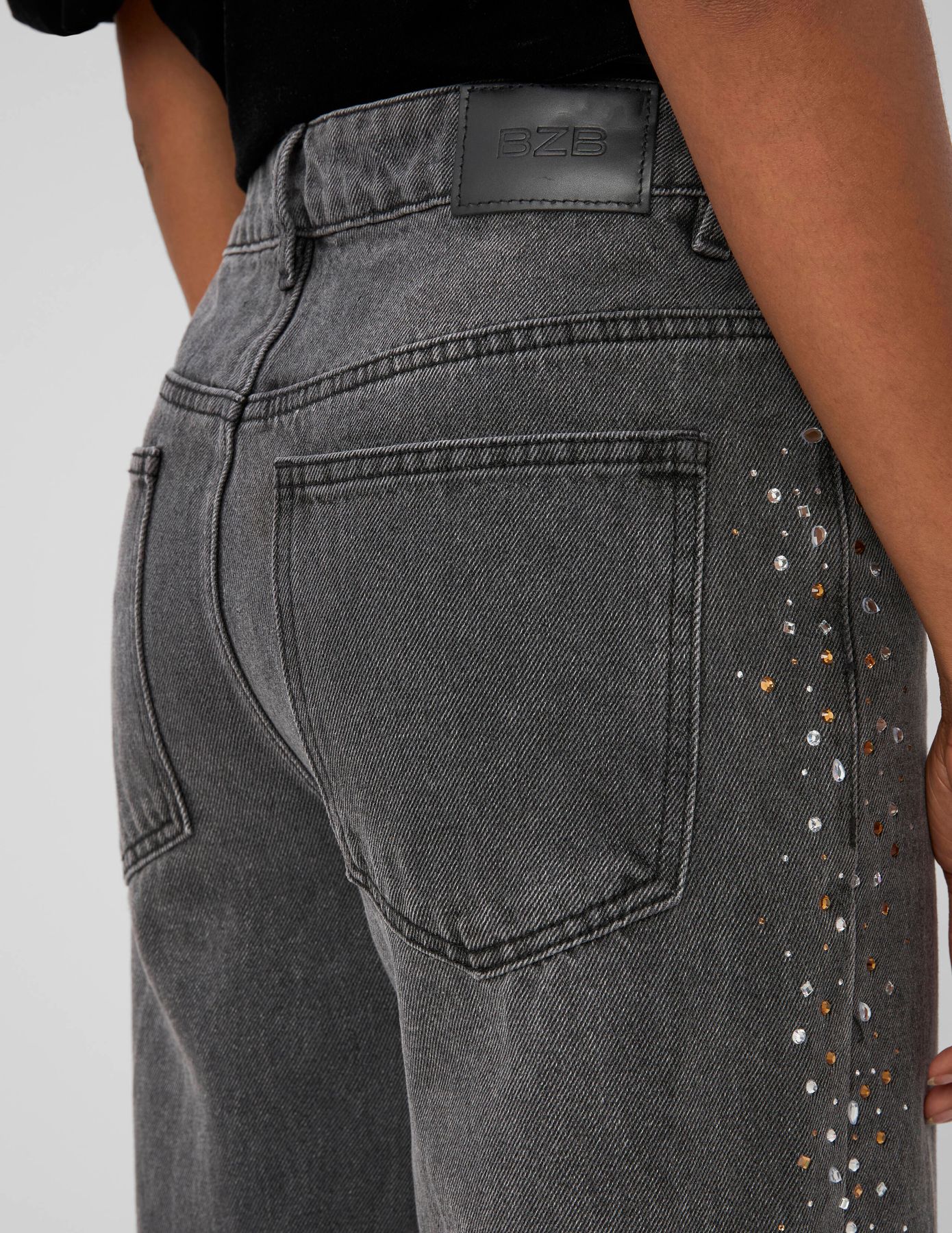 Jean droit strass