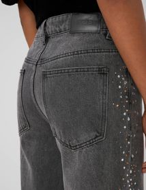 Jean droit strass