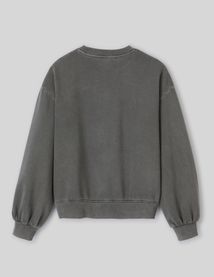 Sweat col rond broderie léopard