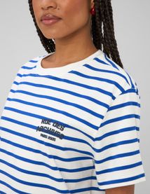 T-shirt ray&eacute; manches courtes