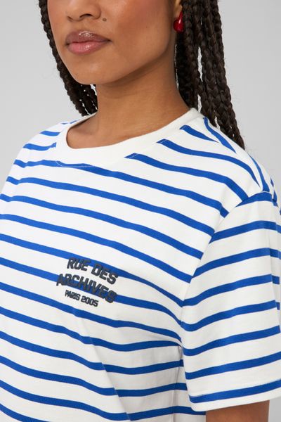 T-shirt ray&eacute; manches courtes