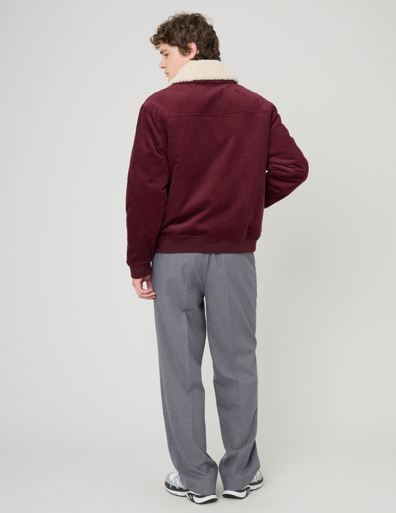 Blouson zippé velours col sherpa