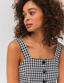 Top bustier en tweed