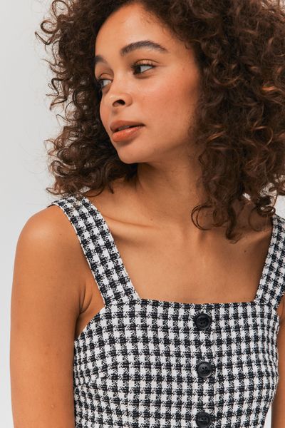 Top bustier en tweed