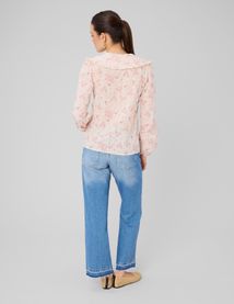 Chemise en broderie anglaise &agrave; imprim&eacute; fleuri
