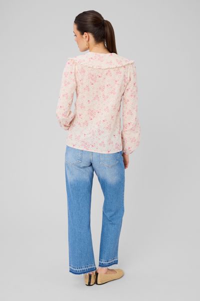 Chemise en broderie anglaise &agrave; imprim&eacute; fleuri