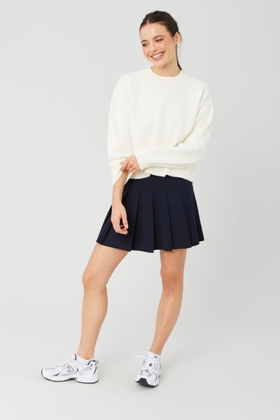 Jupe courte plissée en polyester recyclé