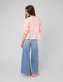 Blouse ray&eacute;e &agrave; nouer