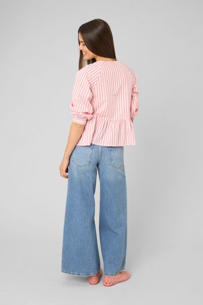 Blouse ray&eacute;e &agrave; nouer