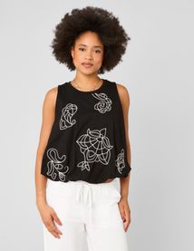 Top boule avec broderies