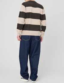 Pull col rond maxi rayures
