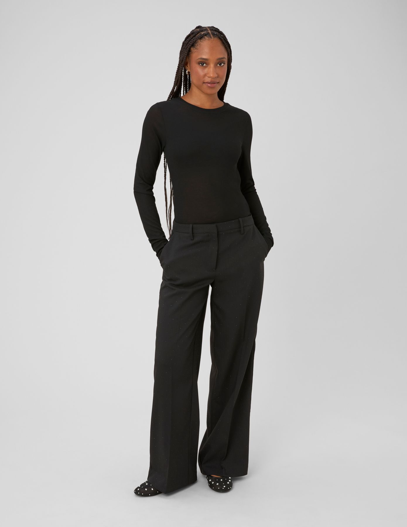 Pantalon city &agrave; strass