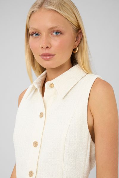 Robe sans manches boutonn&eacute;e