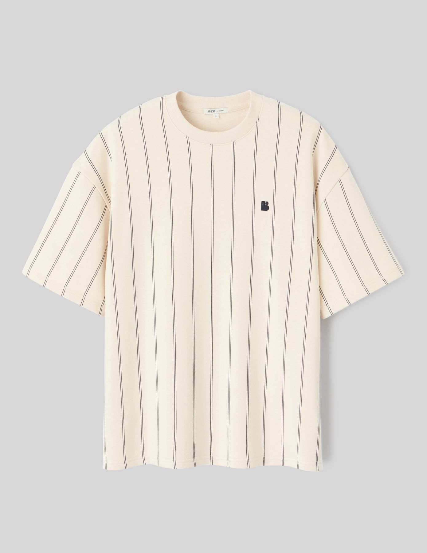 T-shirt broderie poitrine rayé