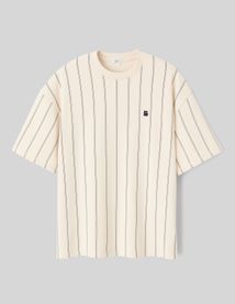 T-shirt broderie poitrine rayé