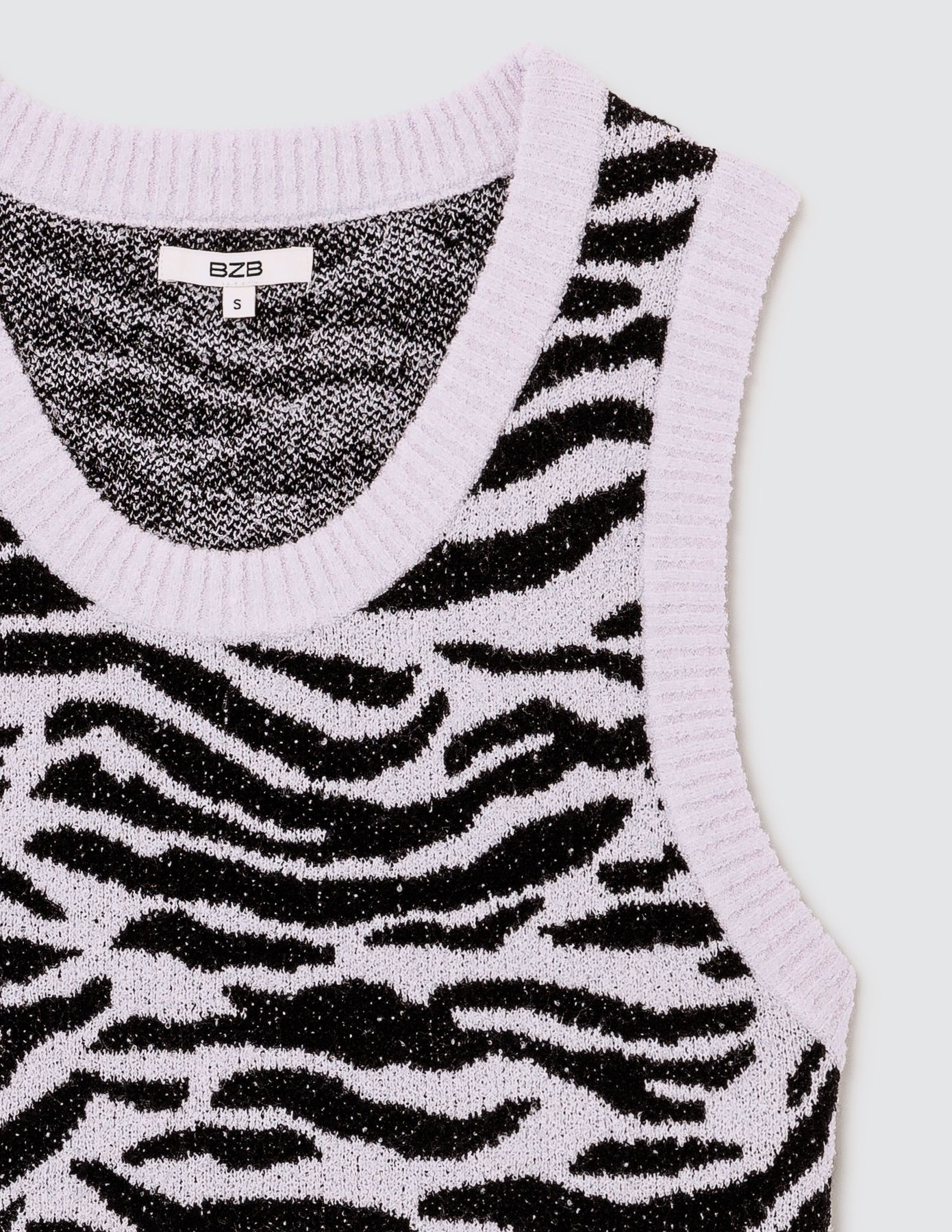 Pull jacquard sans manches
