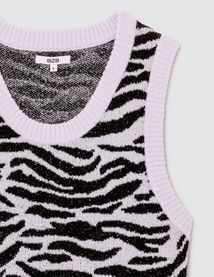 Pull jacquard sans manches