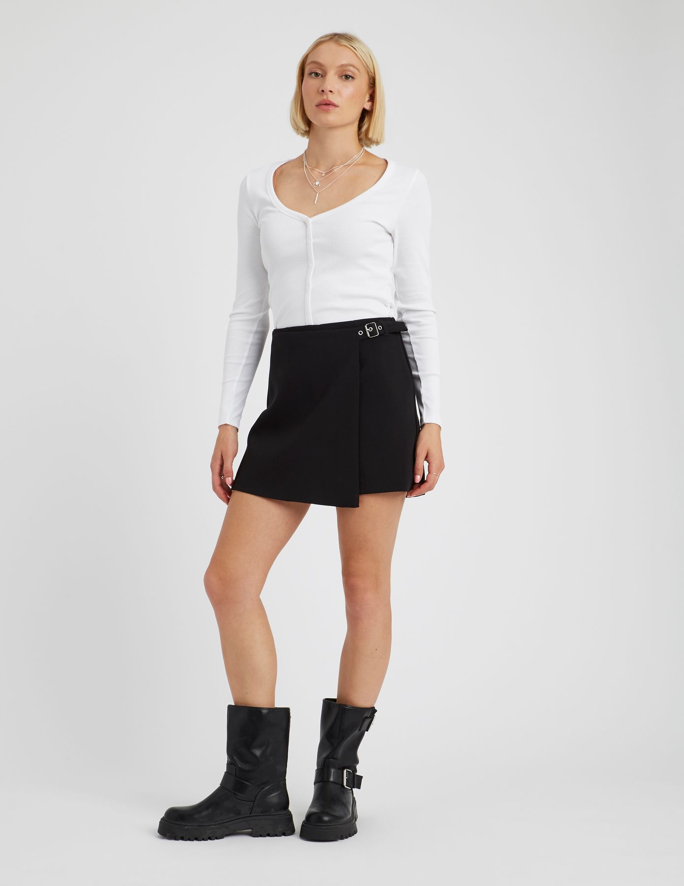 Jupe short portefeuille en polyester recyclé