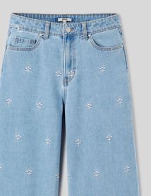 Jean wide leg brodé