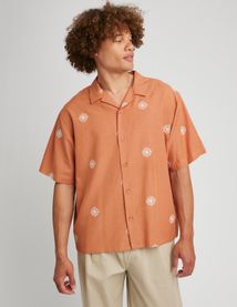 Chemise manches courtes brodée