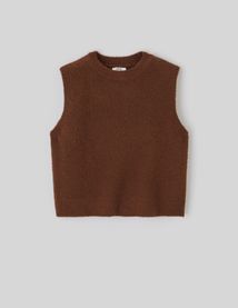 Pull sans manches bouclette