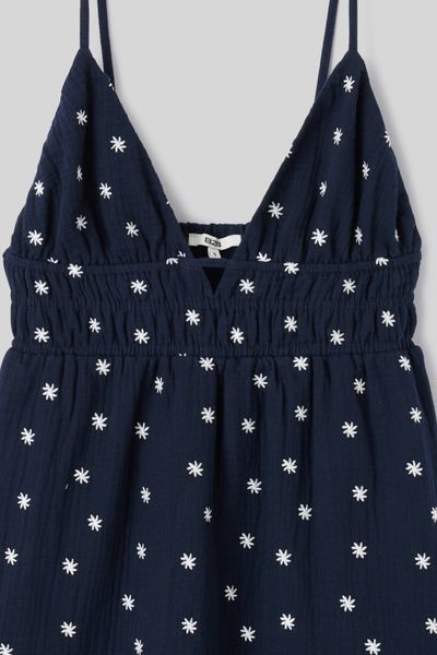 Robe courte &agrave; broderies