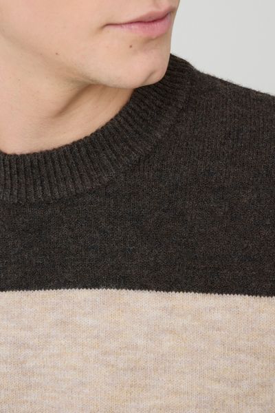 Pull col rond maxi rayures