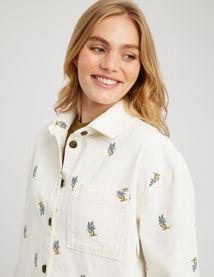 Surchemise velours brod&eacute;e