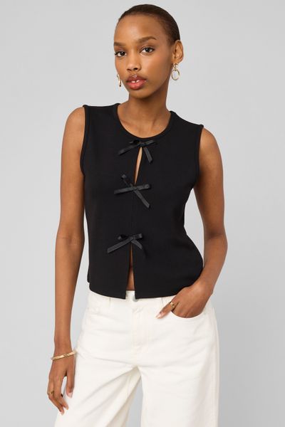 Top sans manches &agrave; n&oelig;uds