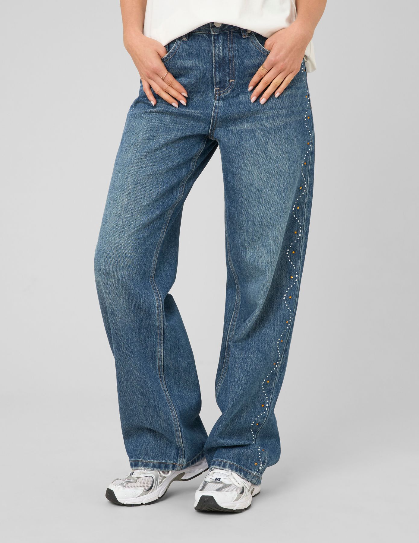 Jean straight strass