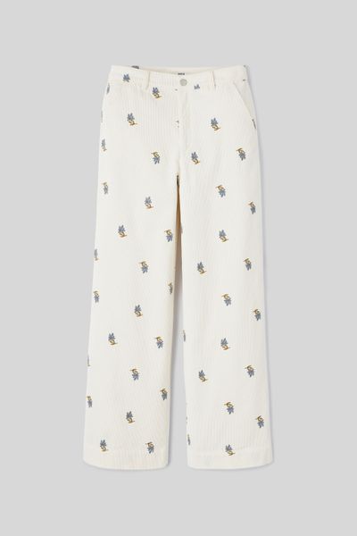 Pantalon velours brodé