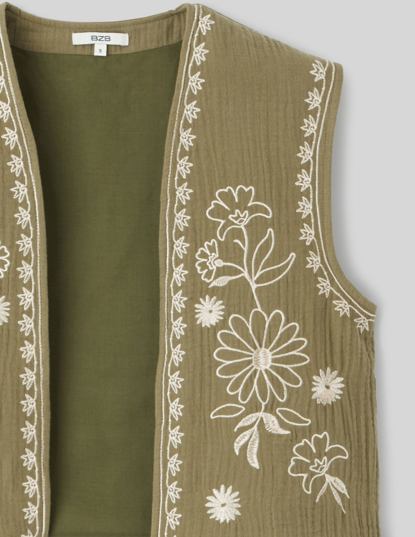 Veste sans manches brodée