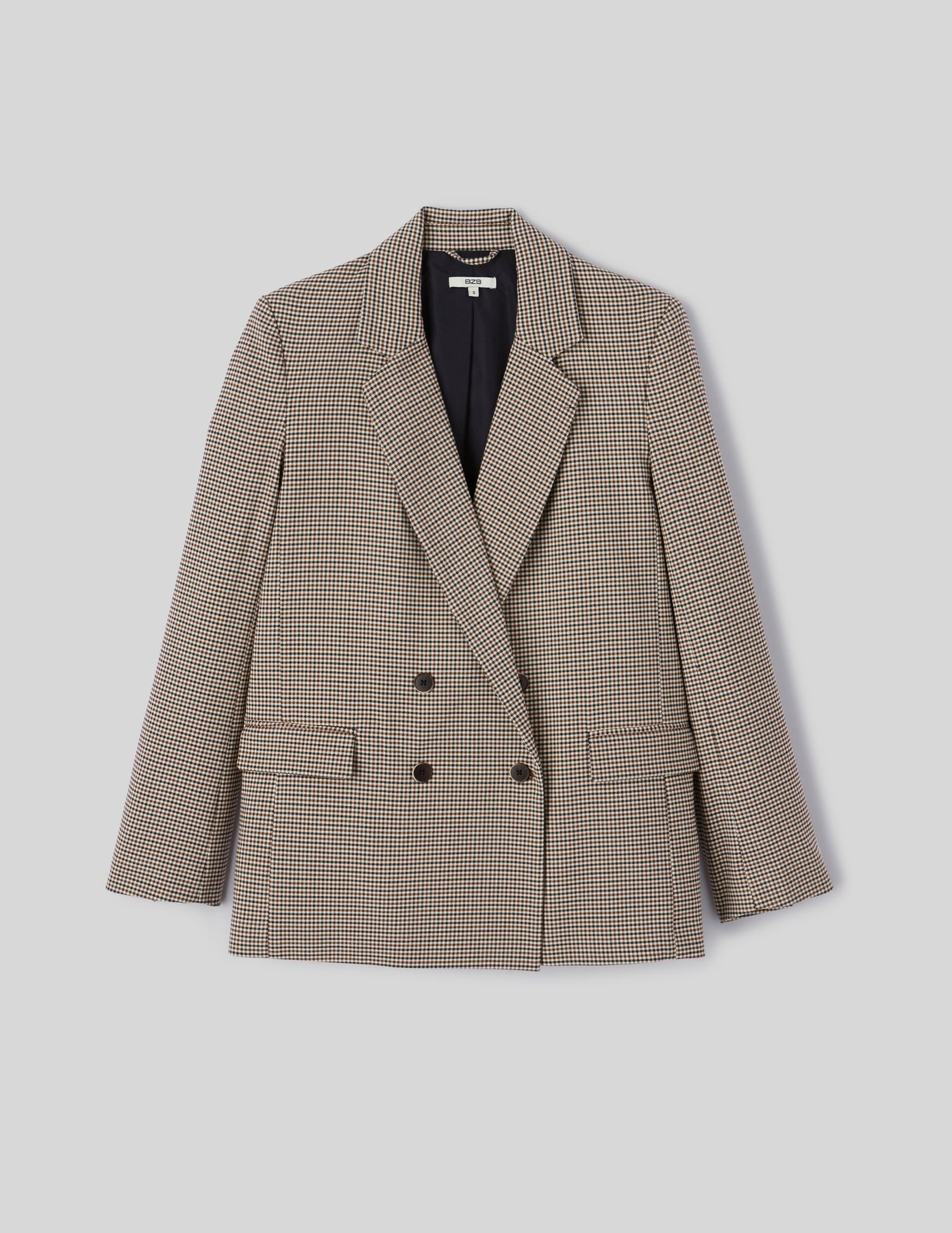 Blazer carreaux polyester recycl&eacute;