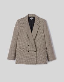 Blazer carreaux polyester recycl&eacute;