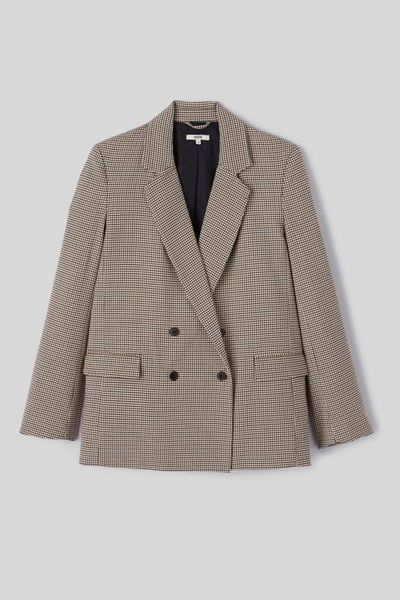 Blazer carreaux polyester recycl&eacute;