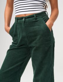 Pantalon wide leg court en velours